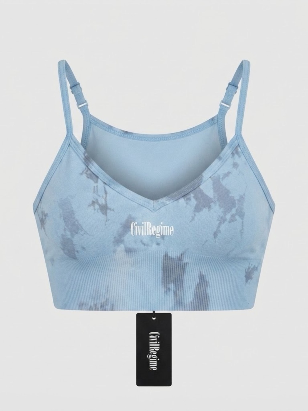 Civil Regime Women's Light Blue Tie-Dye Seamless Bralette XS NWT